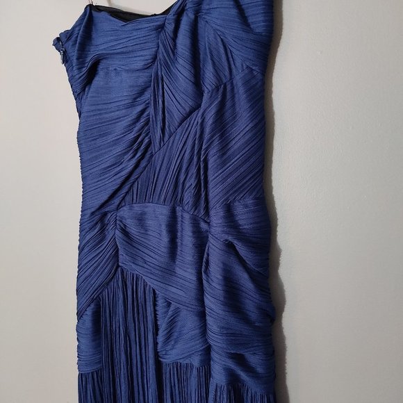 Blue Beaded Maxi Dress by Halston Heritage - Picture 7 of 13